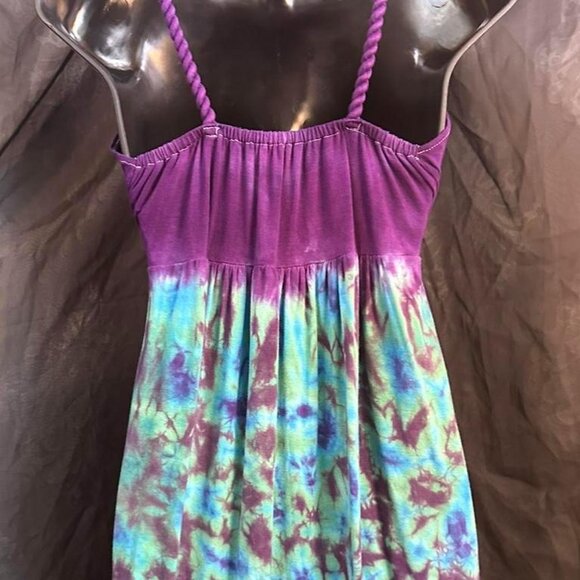 Beautiful Hand Dyed Tie Dye Sun Dress - Picture 3 of 5